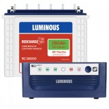 Luminous Eco Watt +650VA Square Wave Inverter & Luminous Red Charge TT18000 150AHTall Tubular Batter